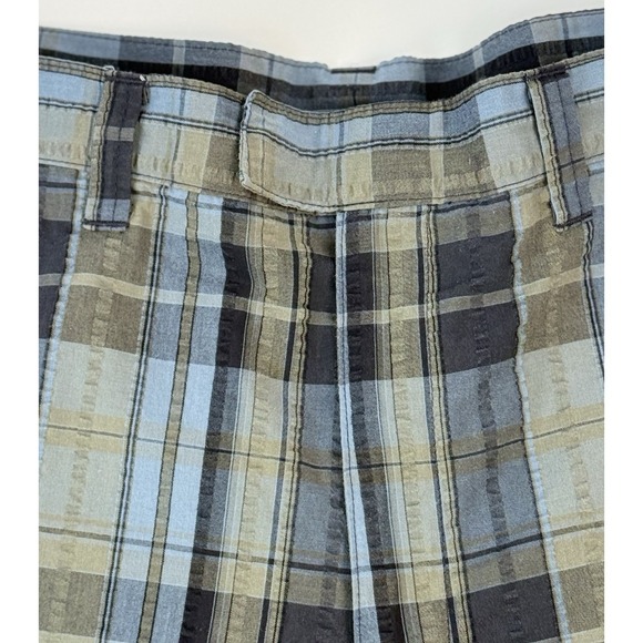 Patagonia Mens Shorts 38x9 Organic Cotton Plaid Chino Green/Blue Casual Travel - Picture 3 of 7
